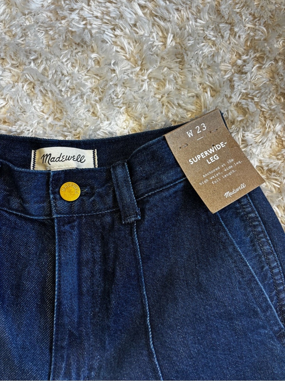NWT Madewell Superwide-Leg Jeans Landrum Wash, Size 23 - Picture 3 of 6